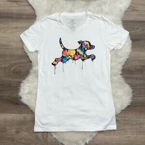 FETCH Drippy Calvin Women’s Graphic Short Sleeve White Tee T-Shirt Sz S